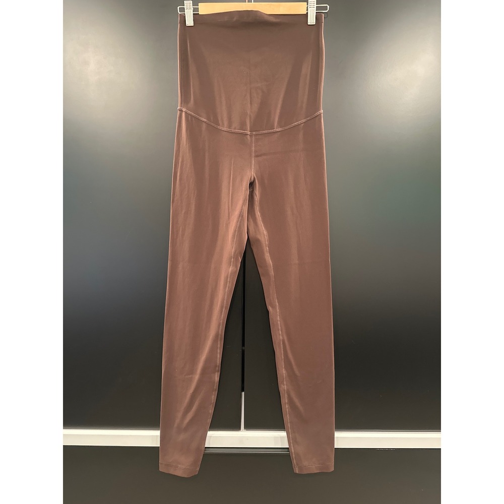 CRZ YOGA Womens Maternity Leggings Brown Over Belly Yoga Pants Size S 28" Inseam